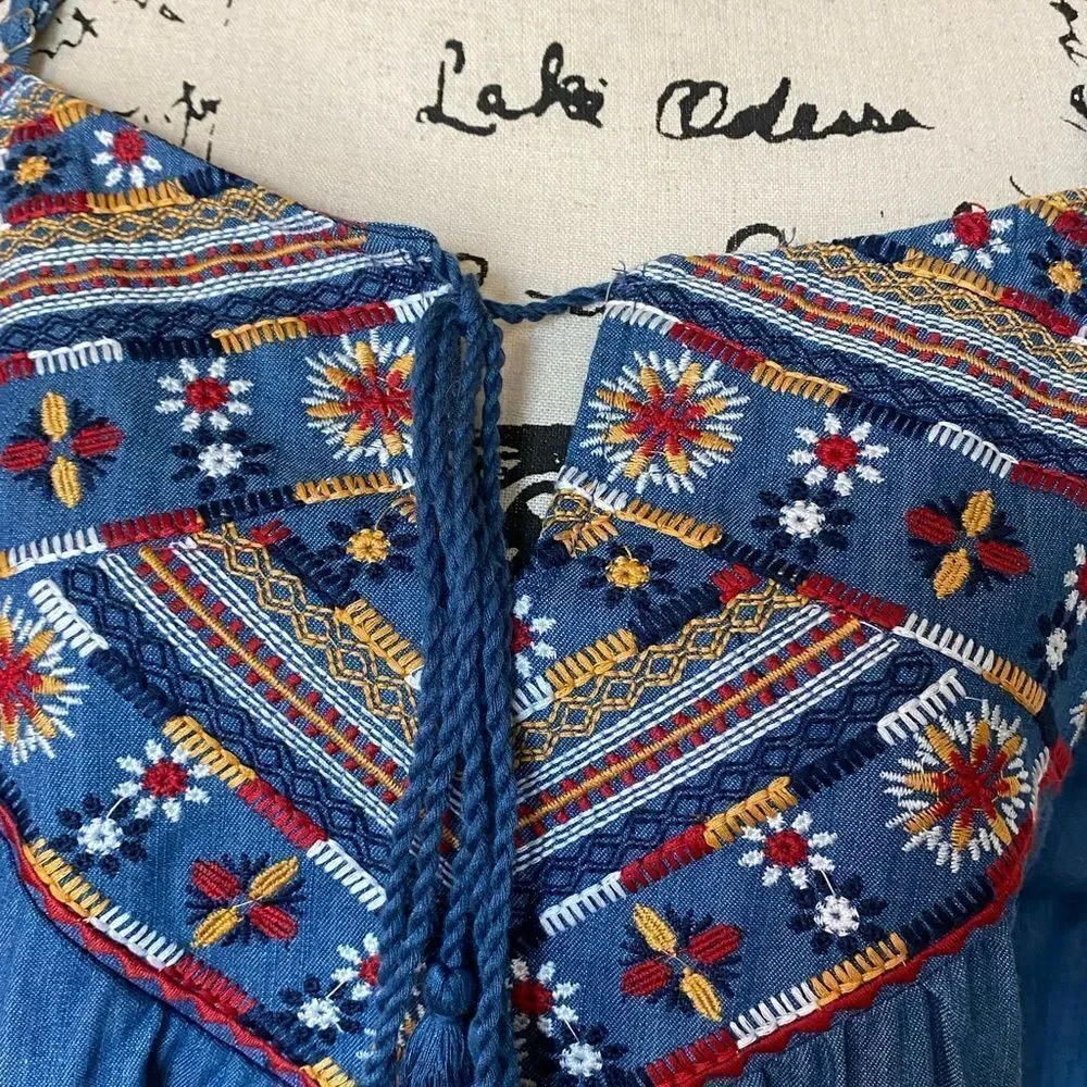 Blu Pepper Denim Cold Shoulder Dress - Picture 6 of 12